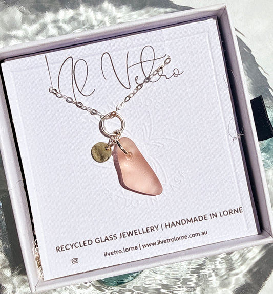 Sea-Glass Pendant Necklace with 925 Silver Chain | Handmade and Unique