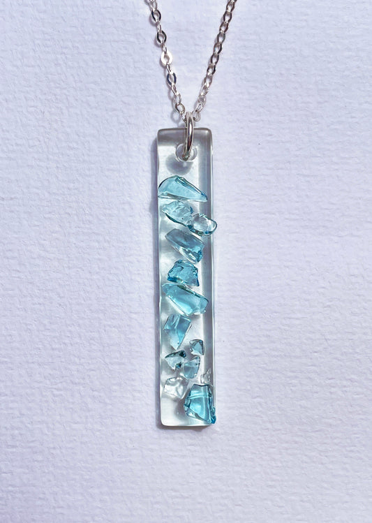 Gin and Soda Turquoise Pendant Necklace with 925 Sterling Silver Chain | Handmade and Sustainable