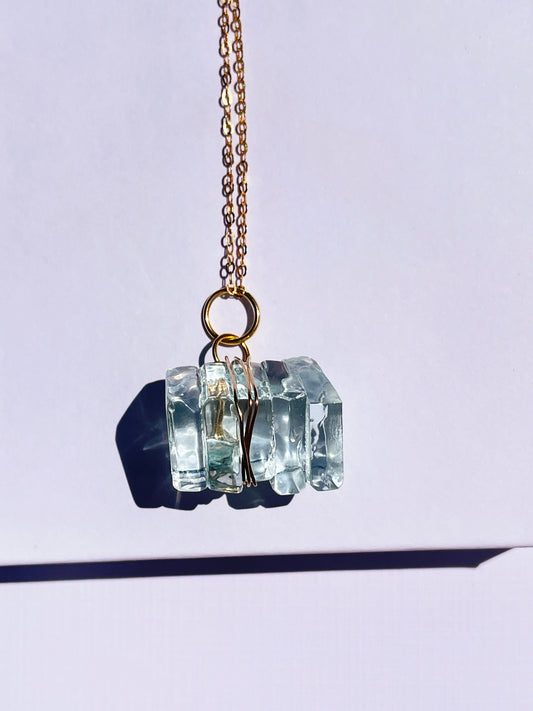 Torquay Wrapped Wine Glass Pendant Necklace with 14k Gold Filled Chain | Handmade in Lorne