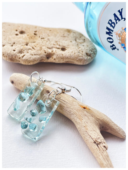 Gin and Soda Turquoise Earrings with 925 Sterling Silver | Handmade and Sustainable